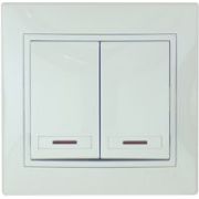 ЭУИ СП  Lezard белый  Выключатель 2-кл  с подсветкой  (0202112)