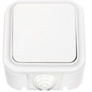 Пралеска Аква Выключатель 1-клавишный брызгозащищенный А16-222 открытой установки IP54