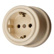 BIRONI Лизетта Керамика Песочное золото Розетка с заземлением