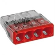 Wago 2273-204  клемма на 4 проводника 4*0,5-2,5мм2 прозрач без пасты (100шт/уп)