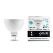 Лампа Gauss LED Elementary MR16 5.5W GU5.3 450lm 4100К 13526