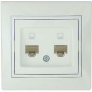 LEZARD С/П Розетка компьютерная 2-ая белая 701-0202-141