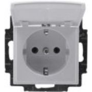 ABB Basic 55 Розетка с/з с крышкой белый 2CKA002018A0350 (2018-0-0350)