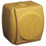 LEZARD Розетка 1-ая с/з О/П с крышкой ольха 710-0700-123