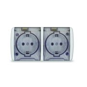 Розетка 2-ая с/з для О/П с крышкой 16А IP44 КЛИО K2232