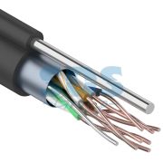 PROconnect Кабель F/UTP Медь категория 5e, PE, 4PR, 24AWG, внешний черный с тросом 305 м 01-0155
