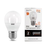 Лампа Gauss LED Elementary Шар 8W E27 520lm 3000K 53218