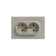 Systeme Electric AtlasDesign Беж Розетка с/з двойная, 16А, в сборе