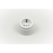 Розетка с заземлением АБС пластик белый Вектор