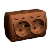 LEZARD Розетка 2-ая с/з О/П сосна 710-0800-127