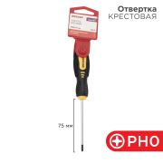 Отвертка крестовая Rexant двухкомпонентная рукоятка PH0X0,75mm 12-4726