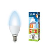 VOLPE Светодиодная лампа Свеча С37 -6W/E14 3000К DIM матовая колба