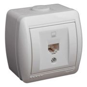 LEZARD Розетка ТФ О/П евро белая 710-0200-137