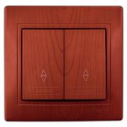 LEZARD С/П вишня выключатель 2-кл проходной 701-0601-106