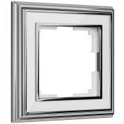 Рамка PALACIO на 1 пост хром/белый  a051210