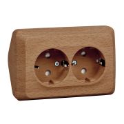 Этюд Дача бук Розетка 2-ая угловая с/з со шторками наружная PA16-108T