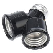 Разветвитель цокольный Е24-2хЕ27 черный  Rexant 11-8860