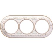 Рамка на 3 поста Antik Runda WERKEL белое золото  a037900 не вып.