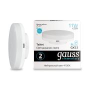 Лампа Gauss LED Elementary GX53 11W 830lm 4100K 83821