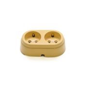 Розетка с/з 2-ая керамическая песочный Арбат