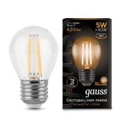 Лампа Gauss LED Filament Шар E27 5W 420lm 2700K 105802105