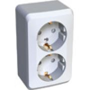 Этюд Белый Розетка 2-ая с/з со шторками, наружная PA16-008B