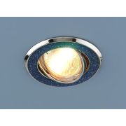 611 (BL) MR16 Светильник точечный поворотный синий блеск/хром ЭС