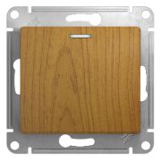 SE Glossa Дерево Дуб Переключатель 1-клавишный с подсветкой, сх.6а GSL000563