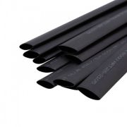 Клеевая 12,7/6,35мм (4:1) 1метр двухстенная  термоусадка черная REXANT 26-2105