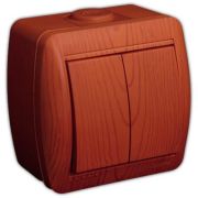 LEZARD Выключатель 2 кл. О/П вишня 710-0600-101