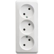 Этюд Белый Розетка 3-ая б/з без шторок наружная PA16-009B