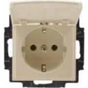 ABB Basic 55 Розетка с/з с крышкой бежевый 2CKA002018A0351 (2018-0-0351)