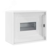 DKC FRAME Щит 8 модулей настенный  белый, с прозрачной дверцей, с 2 шинами PEN на 6 и 8 отверстий