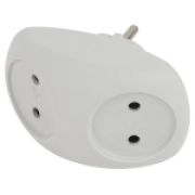 ЭРА SPx-2-W Разветвитель электрический на 2 розетки без заземления 10А белый
