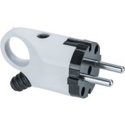 Navigator вилка угловая с кольцом с заземлением белая