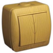 LEZARD Выключатель 2 кл. О/П ольха 710-0700-101