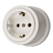 BIRONI Лизетта Керамика Белый Розетка с заземлением