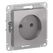 Systeme Electric AtlasDesign Алюминий Розетка б/з, 16А, механизм