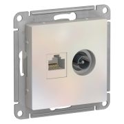 Systeme Electric AtlasDesign Жемчуг Розетка двойная комп+ТВ, RJ45+TV, кат.5E, механизм