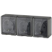 ЭРА Эксперт Розетка 3-ая с/з IP54 16АХ-250В, ОУ серый 11-2405-03