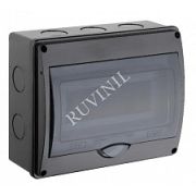 Щиток Тусо о/п на 10 мод. с вертик. двер. черный IP65 250х200х107мм, 69011Ч