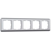 W0052106/ Рамка на 5 постов Stream (серебряный)
