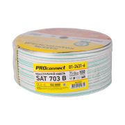 Кабель SAT 703 B Cu/Al/Cu, 64%, 75 Ом, белый, 100 м PROconnect 01-2431-6