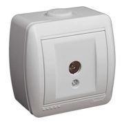 LEZARD Розетка ТВ О/П проходная белая 710-0200-129