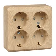 Этюд Дача Сосна Розетка 4-ая с/з со шторками наружная PA16-208D