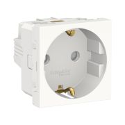 Schneider Electric Unica Modular Бел Розетка с/з со шторками, винт. зажим, 16А, 250В, 2 модуля