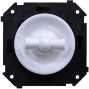 BIRONI Шедель Пластик Белый Выключатель проходной 1-кл (скрытый монтаж)