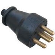 BEM 15-013 Кабельная вилка каучуковая 3/25А 380V IP44