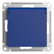 Systeme Electric AtlasDesign Аквамарин Розетка с/з со шторками с крышкой, 16А, IP20, механизм