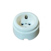 Розетка с/з 16А керамика белый Арбат